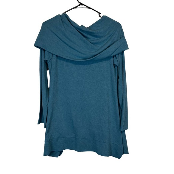 Soft Surroundings B Call Teal Asymmetrical Hem Tunic Size Woman's Medium - Picture 2 of 7